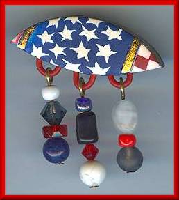 Artful Red White & Blue Pin