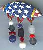 Artful Red White & Blue Pin