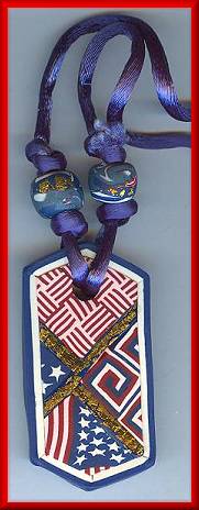 Artful Red White & Blue Pendant