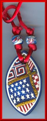 Artful Red White & Blue Pendant
