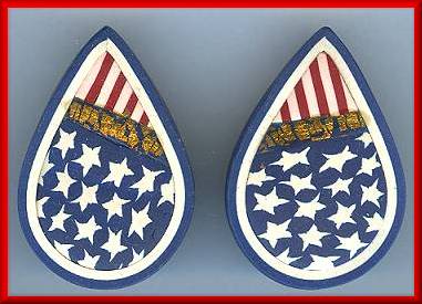 Artful Red White & Blue Clip Earrings