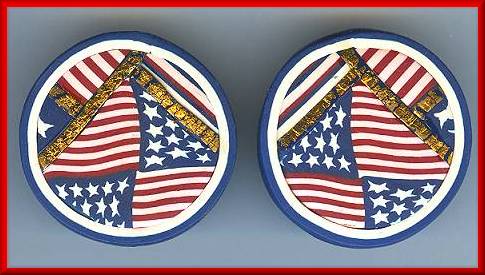 Artful Red White & Blue Clip Earrings