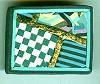 Artful Turquoise Geometrics Pin