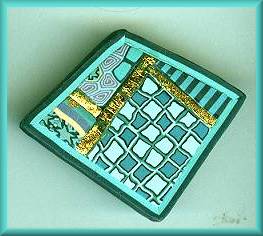 Artful Turquoise Geometrics Pin