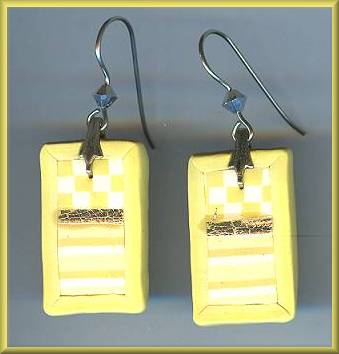Artful Pale Yellow Geometrics Earrings