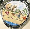 Audrey Compact Mirror in Beach Umbrellas