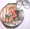 Audrey Compact Mirror in Pink Lady Writing