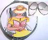 Audrey Compact Mirror in Reading in Yellow