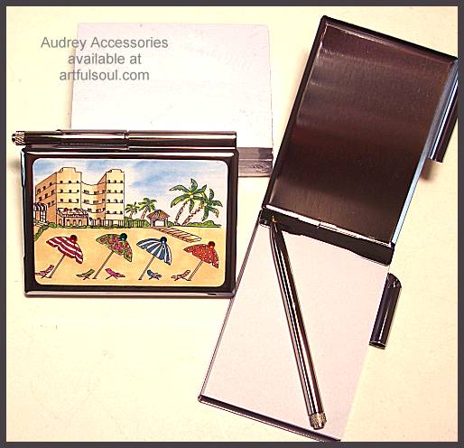 Audrey Memo Pad in Beach Umbrellas