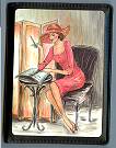 Audrey Leather Passport Holder in Pink Lady Writing