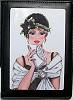 Audrey Leather Passport Holder in Lady With Clutch