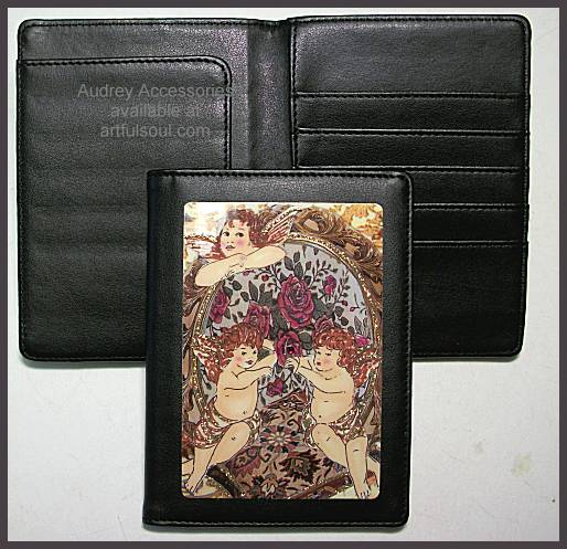 Audrey Leather Passport Holder in Cherubs