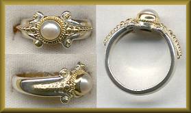 Battelle 18kt/SS Pearl Ring