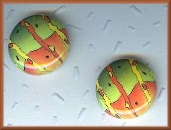 Blue Bus Parrot Button Earrings (retired)