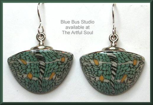 Blue Bus Alpine Mountain Dangle Earrings