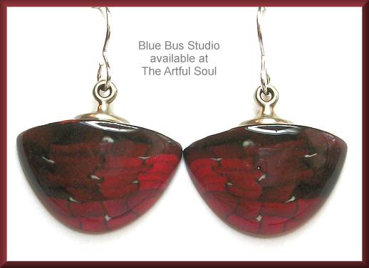 Blue Bus Firebird Mountain Dangle Earrings
