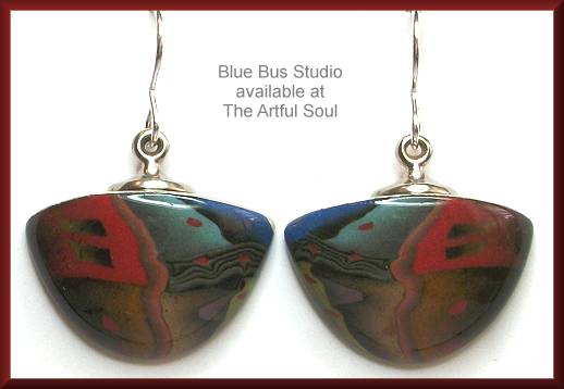 Blue Bus Torrent Mountain Dangle Earrings
