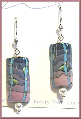 Blue Bus Aquarius Pearl Column Earrings (retired)