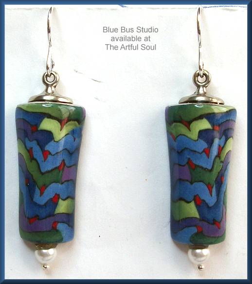 Blue Bus Lagoon Pearl Delta Earrings