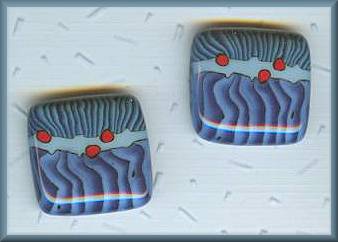Blue Bus Baba Square CLIP Earrings (retired)