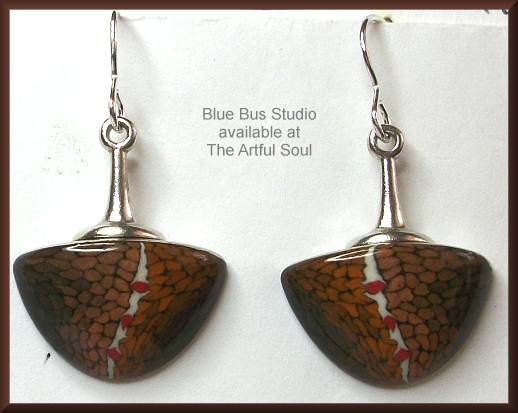 Blue Bus Apache Swan Dangle Earrings
