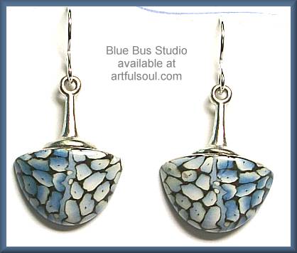 Blue Bus Arctic Swan Dangle Earrings