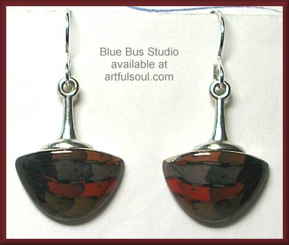 Blue Bus Sword Swan Dangle Earrings (retired)