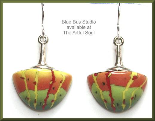 Blue Bus Parrot Swan Dangle Earrings