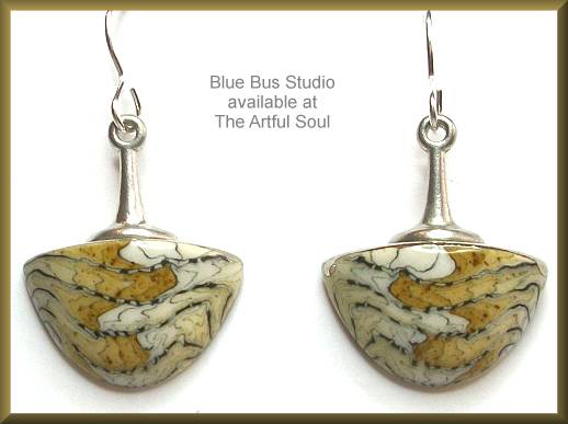Blue Bus Straw Swan Dangle Earrings