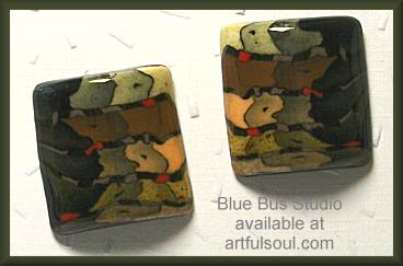 Blue Bus Delhi Square Post Earrings (retired)