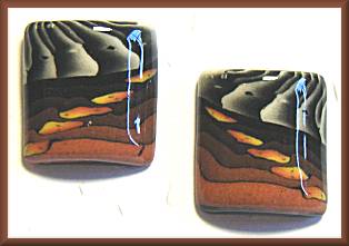 Blue Bus Tiger Square Earrings (retired)
