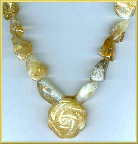 Brynn Citrine Rosette Necklace
