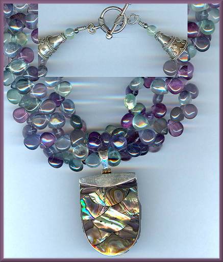 Brynn Fluorite Abalone Necklace