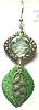 Brinton Green Bead & Leaf Earrings