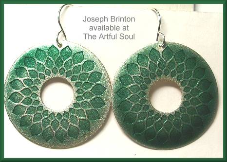 Brinton Green Chrysanthemum Earrings