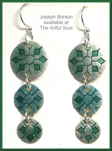 Brinton Green Snowflakes Earrings