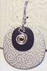 Brinton Silver/Black Spiral Disk Earrings