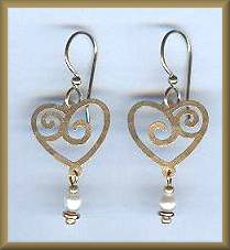Brinton Brass Scrolled Heart Earrings