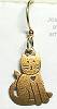 Brinton Brass Cat Earrings