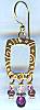 Brinton Brass Rectangle Purple Fringe Earrings