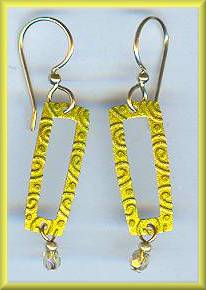 Brinton Lemon-Lime Open Rectangle Earrings