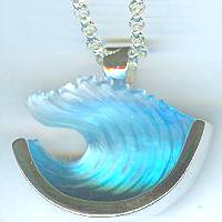 Bezak Sterling Large Wave Pendant