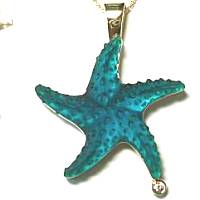 Bezak 14ky Starfish Pendant with Diamond