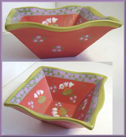 Csara Satin Sherbet Glazed Square Flare Bowl