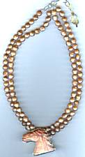 Christie Gies CGC Carved Agate Horse Necklace