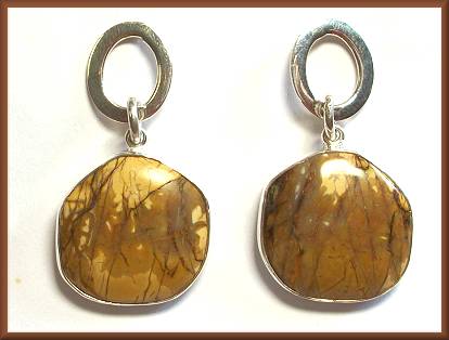 Charles Albert Red Creek Jasper Earrings