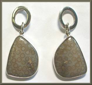 Charles Albert Fossil Coral Earrings