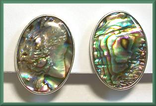 Charles Albert Abalone CLIP Earrings
