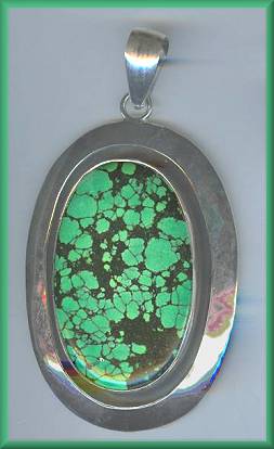 Charles Albert Turquoise Matrix Pendant