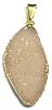 Turkish Gray Drusy Brass Pendant